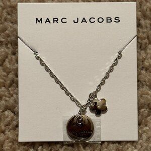 Marc Jacobs Signature Necklace With Crystal Flower Silver Tone NEW WITH TAGS